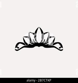 Principi Tiara corona o reale diadem logo idee. Design del logo Inspiration. Illustrazione Del Vettore Del Modello. Isolato Su Sfondo Bianco Illustrazione Vettoriale