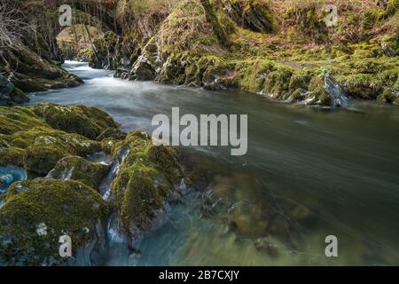 Ponte romano, Bro Machno, Conwy, Galles Foto Stock