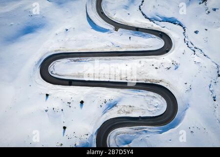 Veduta Aerea Del Passo Julier, Albula, Engadina, Canton Grigioni, Svizzera, Europa Meridionale Foto Stock