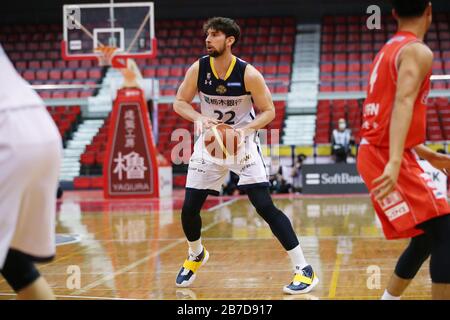 Funabashi Arena, Chiba, Giappone. 14 Marzo 2020. Ryan Rossiter (Brex), 14 MARZO 2020 - Pallacanestro : 2019-20 B.LEAGUE B1 gioco tra Chiba Jets 80-88 Utsunomiya Brex a Funabashi Arena, Chiba, Giappone. Credit: Yutaka/AFLO SPORT/Alamy Live News Foto Stock