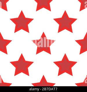 Disegno bello senza cuciture. stelle al neon rosse 3d su sfondo nero. Illustrazione Vettoriale