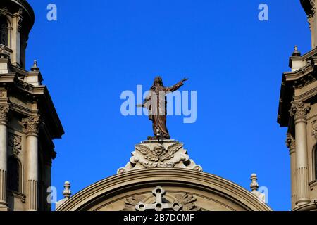 La Cattedrale Metropolitana Di Santiago, Plaza De Armas, Regione Metropolitana, Città Di Santiago, Cile Foto Stock