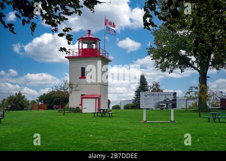 Faro in una delle città più belle dell'Ontario, Goderich, Ontario, Canada, Nord America Foto Stock