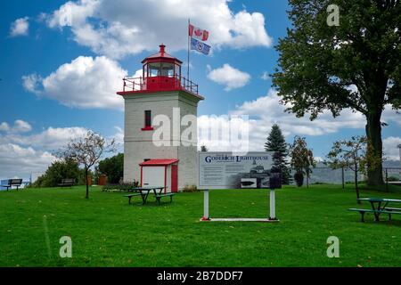 Faro in una delle città più belle dell'Ontario, Goderich, Ontario, Canada, Nord America Foto Stock