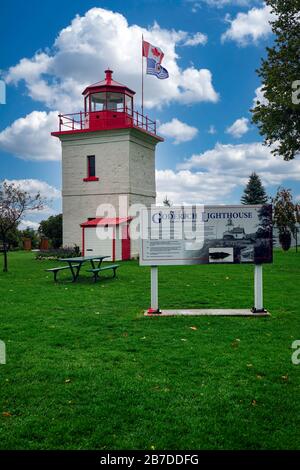 Faro in una delle città più belle dell'Ontario, Goderich, Ontario, Canada, Nord America Foto Stock