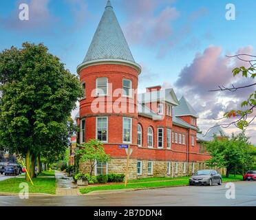 Biblioteca in una delle città più belle dell'Ontario, Goderich, Ontario, Canada, Nord America Foto Stock