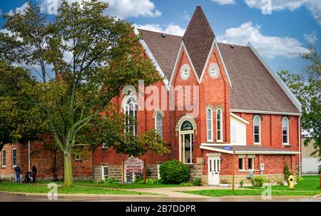 Chiesa Battista in una delle città più belle dell'Ontario, Goderich, Ontario, Canada, Nord America Foto Stock