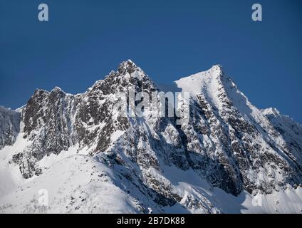 Paesaggio invernale a Senja, Norvegia. Foto Stock