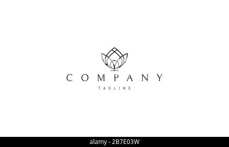 Logo vettoriale su cui un'immagine astratta di gocce e foglie. Illustrazione Vettoriale