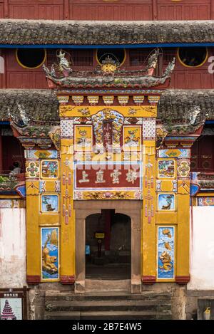 Tempio Shibaozhai Pagoda, fiume Yangtze Foto Stock