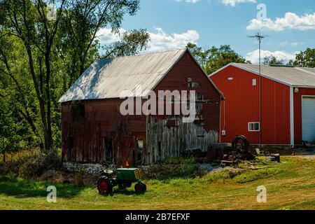 Rustic Barn, Mill Creek Historic District, Bumker Hill, West Virginia Foto Stock