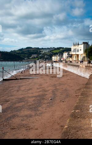 Spiaggia e lungomare, Teignmouth, Devon, Inghilterra Foto Stock