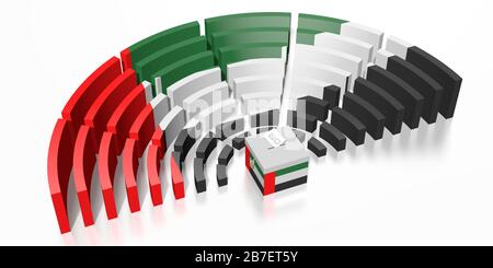 Elezioni del Parlamento negli Emirati Arabi Uniti - rendering 3D Foto Stock