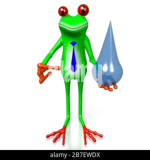 Caroon 3D e rana d'acqua - ideale per temi come l'ambiente, l'inquinamento, ecc.. Foto Stock