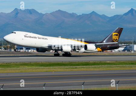 United Parcel Service, noto anche come UPS, Boeing 747 N607UP Aircraft. Foto Stock
