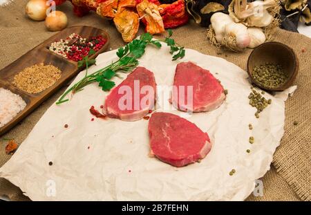 Bistecche al Butcher Shop foto stock Foto Stock