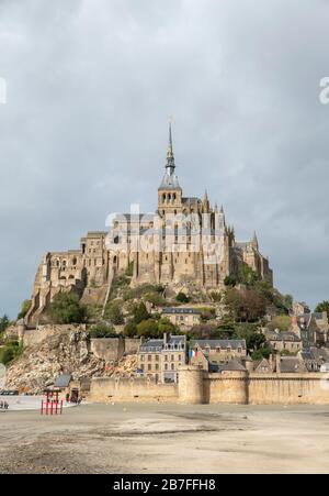 Mont Saint Michel, in Normandia, Francia, Europa Foto Stock