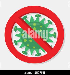 illustrazione vettoriale dell'icona del concetto di blocco dei virus Illustrazione Vettoriale