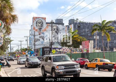 Wynwood Art District Street, Miami, Florida, Stati Uniti. Foto Stock