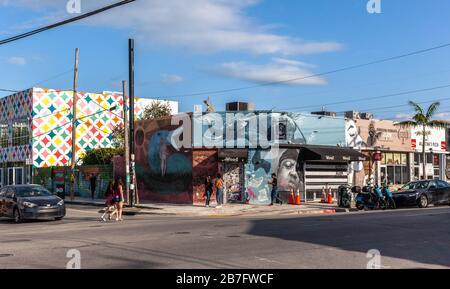 Wynwood Art District Street, Wynwood Art District, Miami, Florida, Stati Uniti. Foto Stock