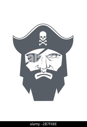 Pirata barbuto con pirathe Illustrazione Vettoriale