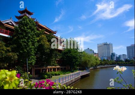 Tempio del loto nella città di ho Chi Minh, Vietnam Foto Stock