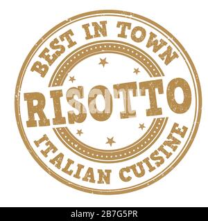 Segno o timbro risotto su sfondo bianco, illustrazione vettoriale Illustrazione Vettoriale