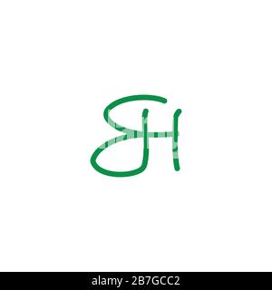 Modelli di design vettoriale con logo bh o hb con lettera iniziale Illustrazione Vettoriale