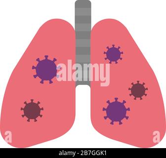 Illustrazione dell'icona del vettore di polmonite (virus Corona / covid-19 ) Illustrazione Vettoriale
