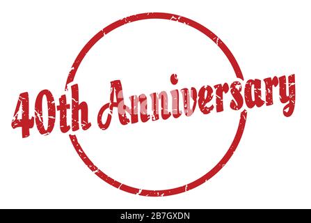 segno del 40° anniversario. francobollo vintage del 40° anniversario. 40° anniversario Illustrazione Vettoriale