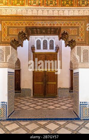 All'interno del Palazzo Bahia, Marrakech. Marocco Foto Stock