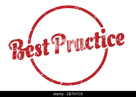 miglior pratica segno. miglior pratica tondo vintage grunge timbro. best practice Illustrazione Vettoriale