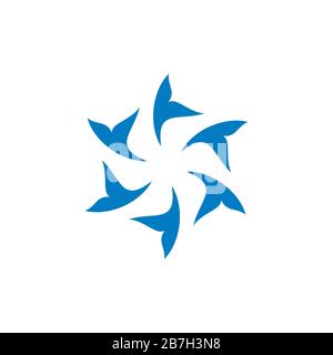 Astratto blu stella ornamentale logo modello Illustrazione Design. Vettore EPS 10. Foto Stock