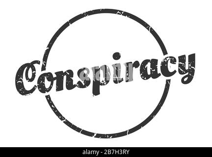 cospirazione segno. cospirazione tondo vintage grunge timbro. cospirazione Illustrazione Vettoriale