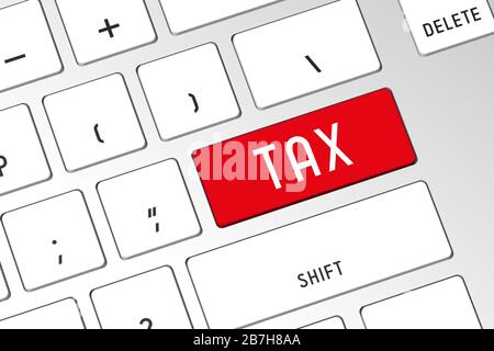 Tax - tastiera per computer 3D Foto Stock