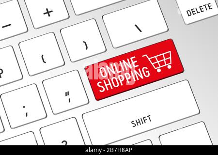 Shopping online - tastiera per computer 3D Foto Stock