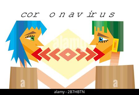 Coronavirus 2019-nCoV Concept.Dangerous cinese nCoV coronavirus, SARS pandemic rischio allerta. Illustrazione Vettoriale