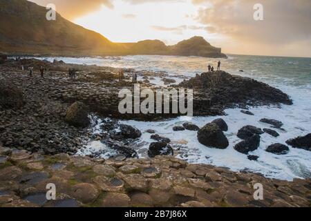 Amazing Giant's Causeway, Co. Antrim, Irlanda del Nord Foto Stock