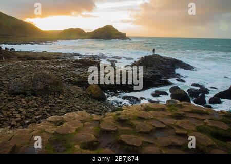 Amazing Giant's Causeway, Co. Antrim, Irlanda del Nord Foto Stock