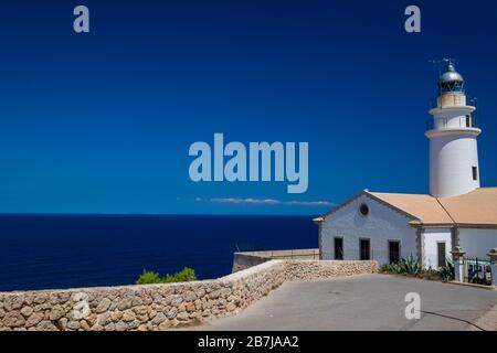 Faro di Capdepera. Maiorca, Isole Baleari, Spagna. Foto Stock