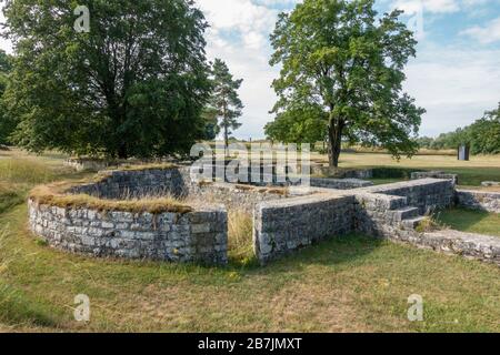 Fortezza romana di Abusina-Eining, Eining vicino Abensberg, Baviera, Germania. Foto Stock