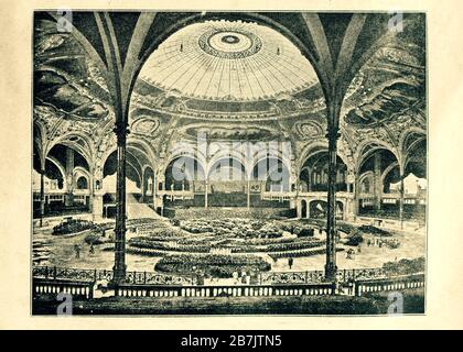 Festivity Hall della Mostra Mondiale di Parigi 1900. Riproduzione digitale migliorata da una panoramica illustrata della vita dell'umanità nel 19 ° secolo, edizione 1901, casa editrice Marx, San Pietroburgo Foto Stock