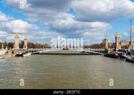 Ponte Alexandre III a Parigi, Francia Foto Stock