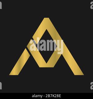 Astratto lettera d'oro un disegno di logo, lettera professionale monogramma Logo su sfondo. Illustrazione Vettoriale
