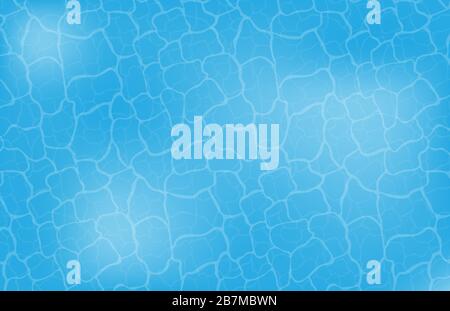 Blu acqua o oceano superficie modello testurizzato. Sfondo astratto delle onde di mare. Carta da parati, sfondo, sfondo per la stagione estiva. Illustrazione Vettoriale