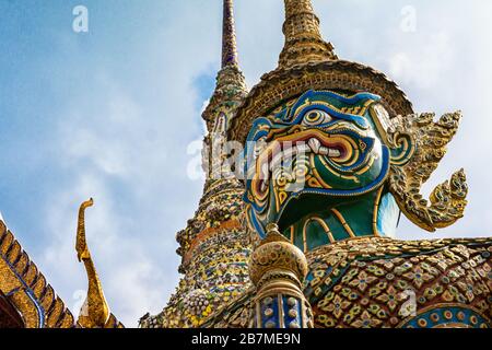 Guerrieri nel Grand Palace di Bangkok Thailandia Foto Stock