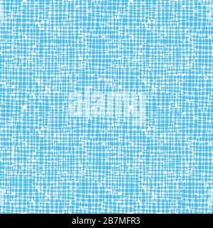 Tessuto vettoriale texture superficie motivo sfondo senza cuciture. Sfondo in tessuto con effetto pennello organico. Tessuto blu ripetuto con interbloccaggio Illustrazione Vettoriale