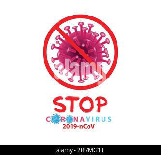 Corona Virus 2020. Corona Virus a Wuhan, Cina, diffusione globale, e il concetto di icona di arresto del virus corona Illustrazione Vettoriale