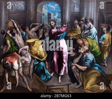 Cristo che guida i Traders dal Tempio, El Greco, circa 1600, Foto Stock