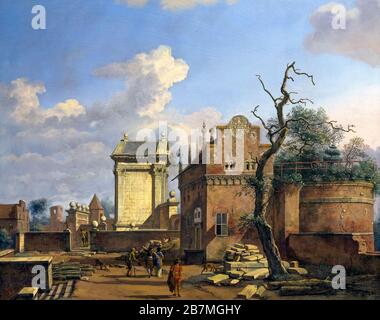 Una fantasia architettonica, Jan van der Heyden, circa 1665-70, Foto Stock